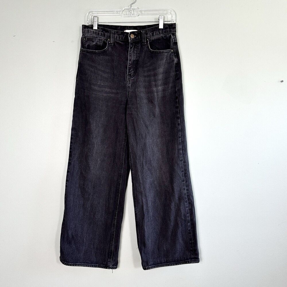Urban Outfitters BDG Wide Leg Jeans Size 28 Black Denim High Rise Grunge Skater